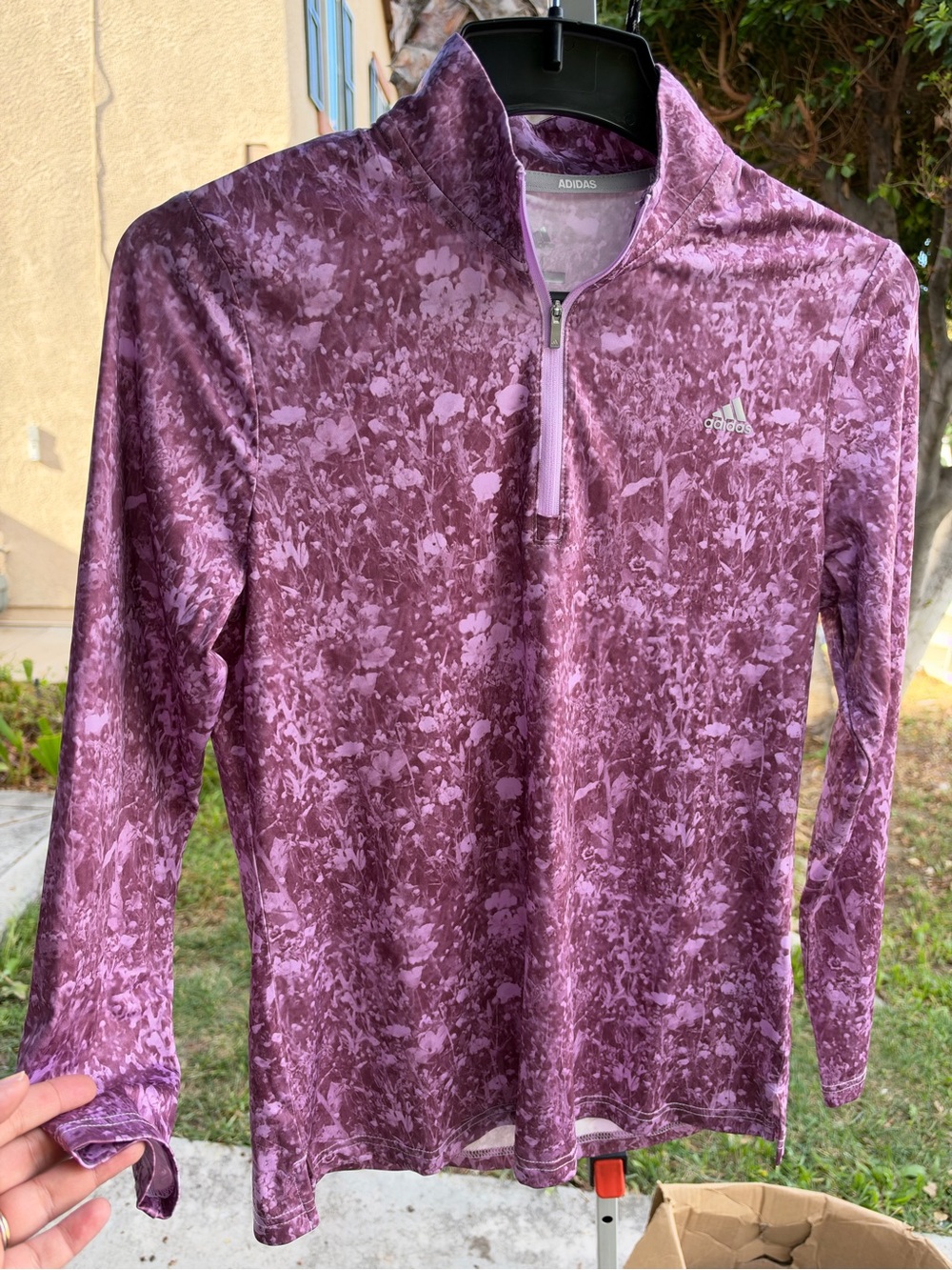 NWOT Adidas floral ¼ zip golf top women’s sz M